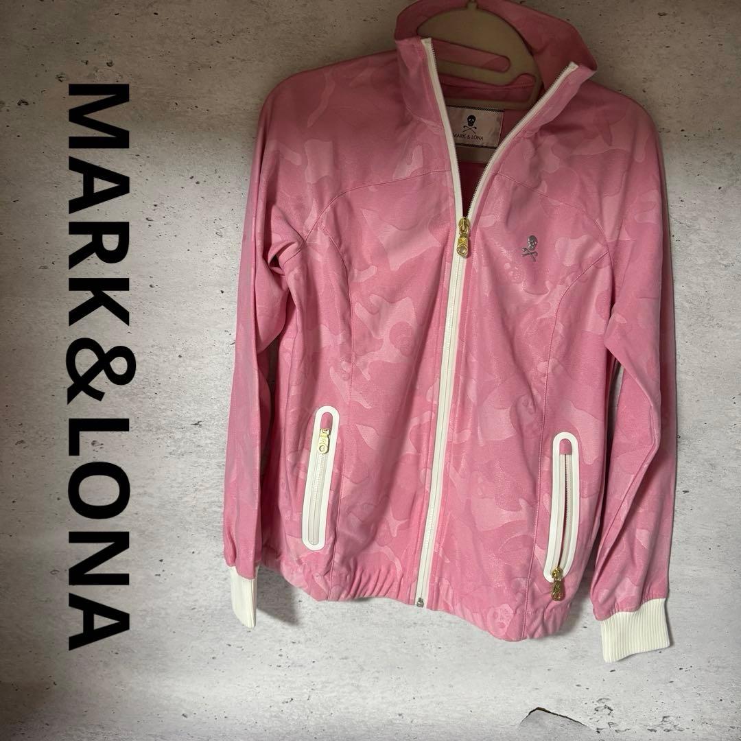美品 マークアンドロナ トラックジャケット ジャージ 迷彩 スカル ピンク