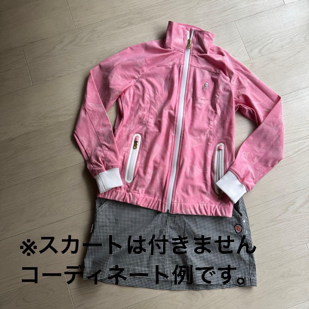 美品 マークアンドロナ トラックジャケット ジャージ 迷彩 スカル ピンク