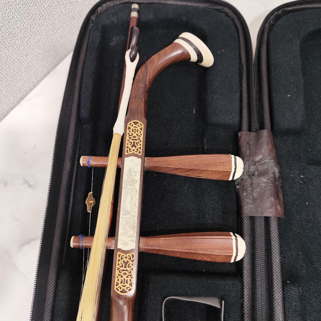 二胡 名師堂 紅木精品 練習用 ニシキヘビ皮 萬其興製 弦楽器 中国