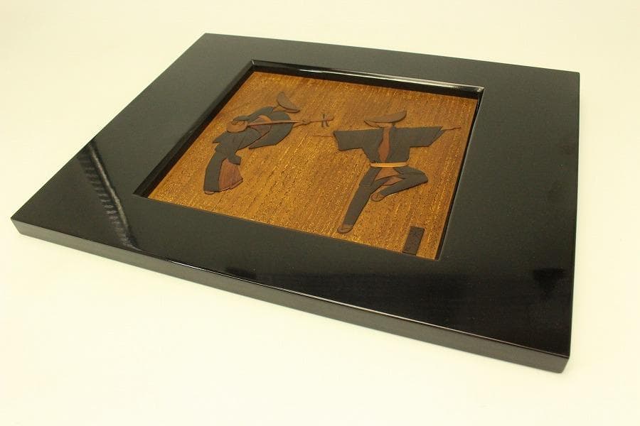 越中井波彫刻 渓久平 作「踊り」額(A708)