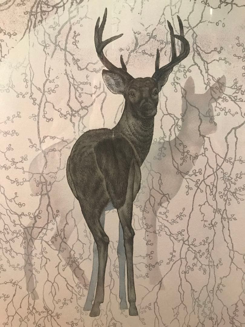 下田義寛「遠い風」リトグラフ　直筆サイン・落款・エディション・作品証明シール有り