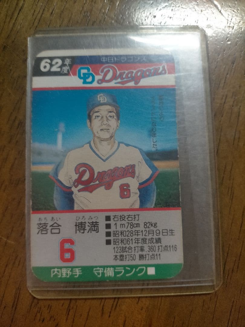 タカラ　プロ野球カード　６２年　落合