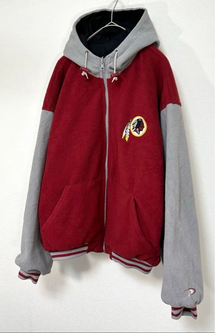 90s〜 nfl nylon × fleece reversible jkt