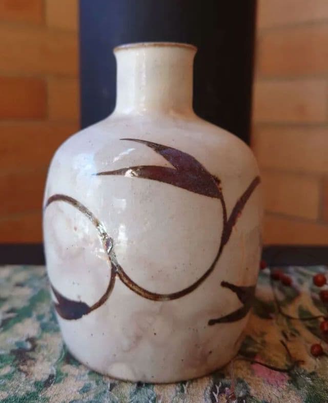 人間国宝　第十二代中里太郎右衛門　無庵　絵唐津鉄絵　砧　酒器　箱無し