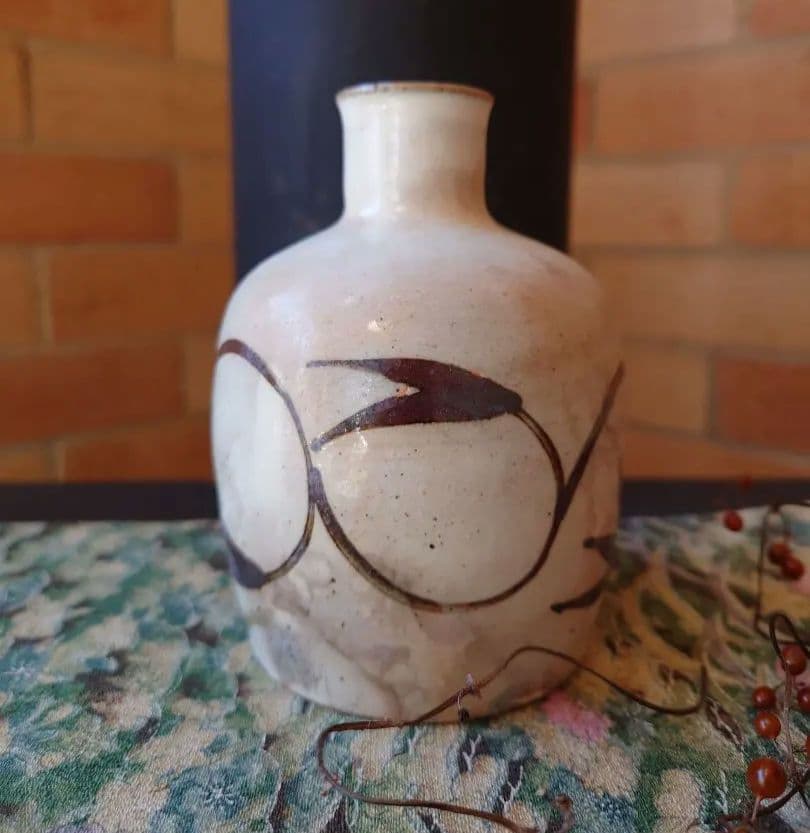 人間国宝　第十二代中里太郎右衛門　無庵　絵唐津鉄絵　砧　酒器　箱無し