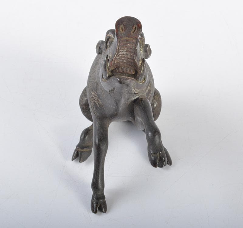 hope　古銅　猪　置物　M　R4272