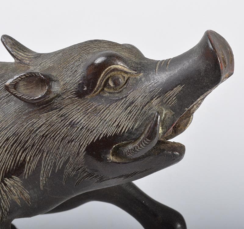 hope　古銅　猪　置物　M　R4272