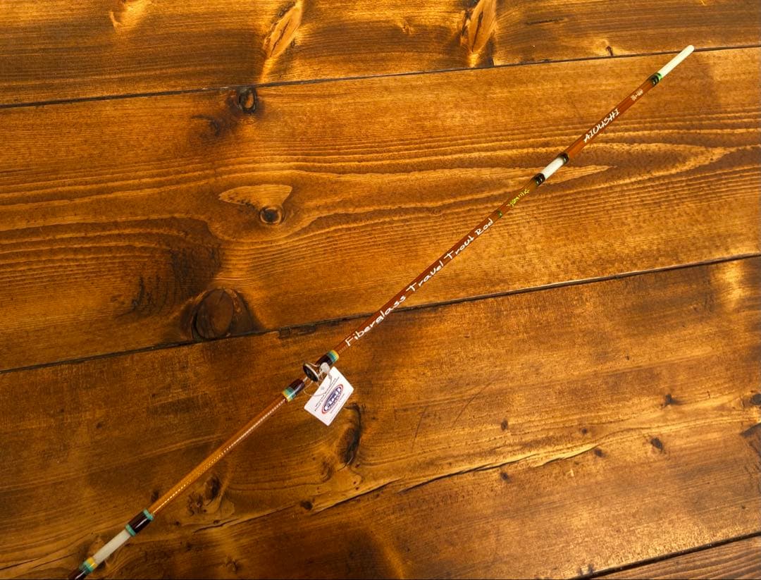 トラウトロッド　パックロッド　グラスロッド　クリアブラウン　FUJIガイド