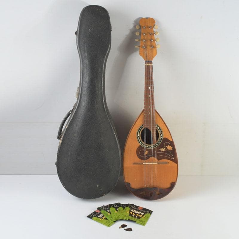 国島マンドリン　NO.103　鼈甲製ピック・弦・ハードケース付　V　9858A
