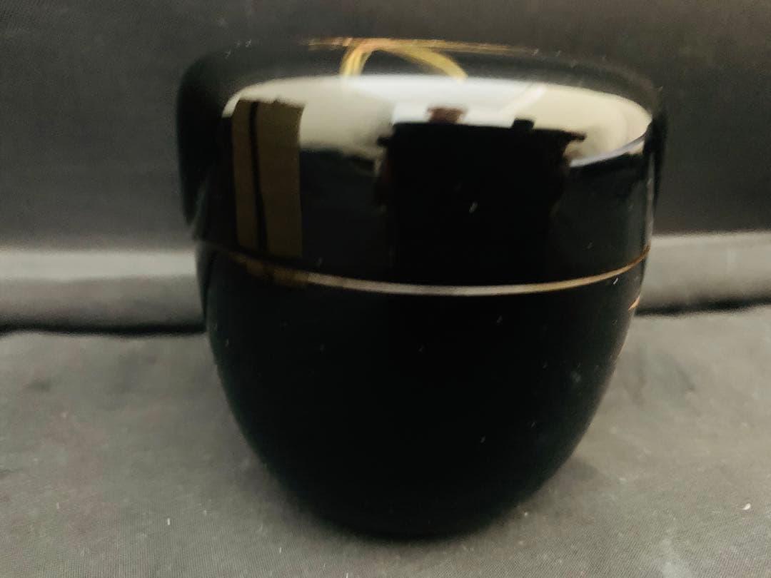 加賀蒔絵　鈴村清斎　笹に短冊蒔絵　長棗　共箱付き