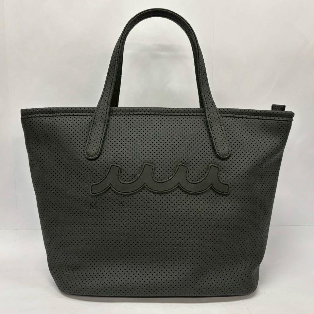 Muta MARINE パンチングエシカル合皮 ミニトートバッグ ブラック