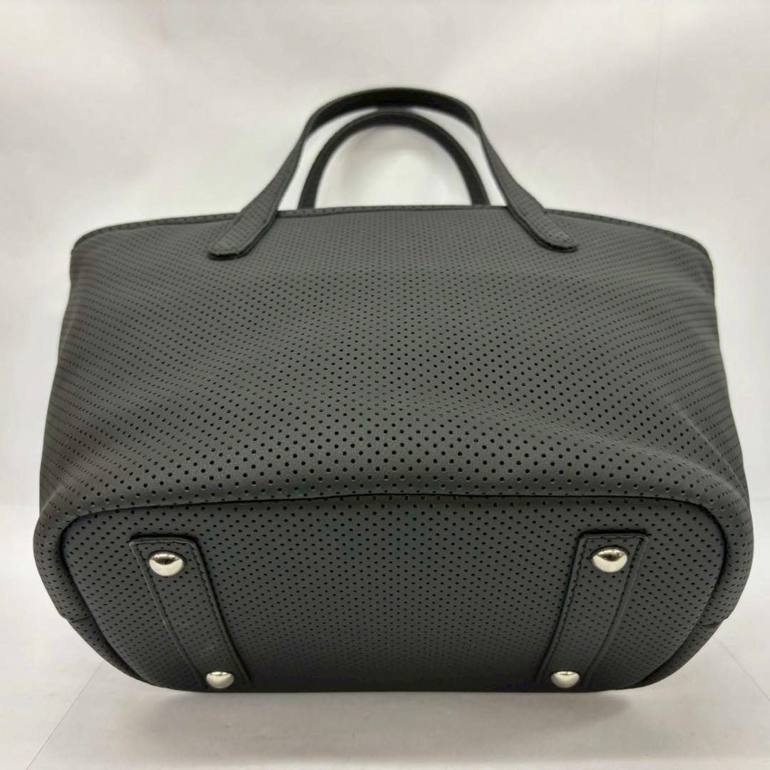 Muta MARINE パンチングエシカル合皮 ミニトートバッグ ブラック