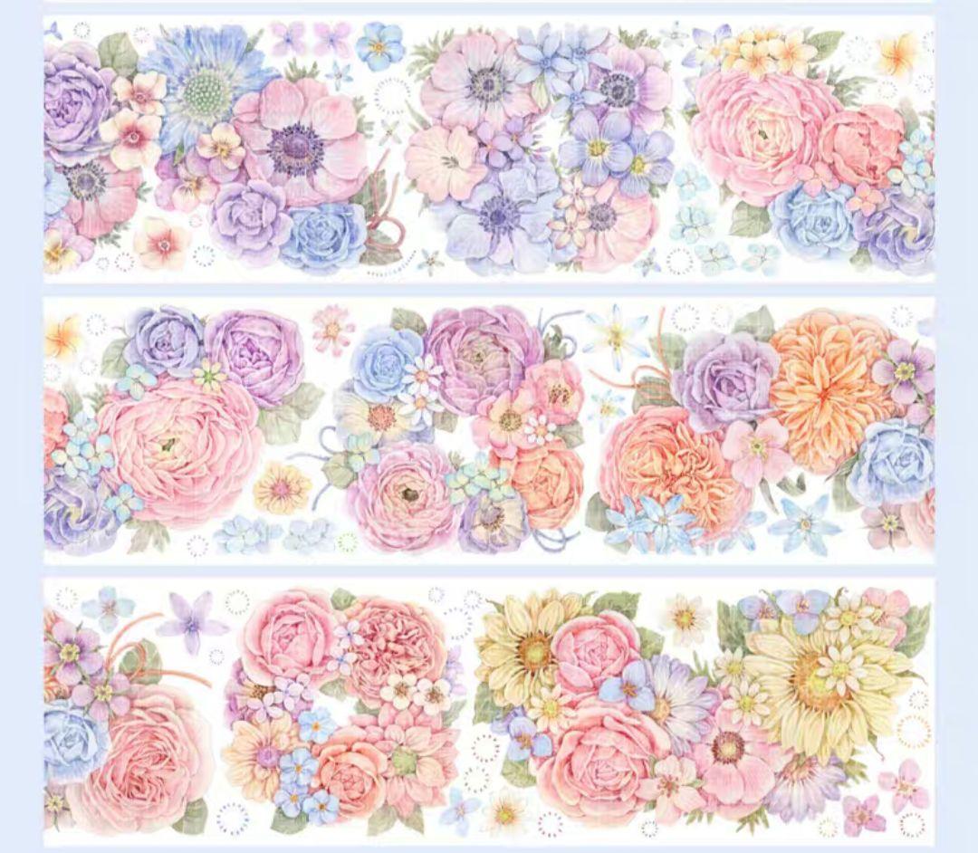 巻売 465★ 海外 マスキングテープ マステ PET 装飾 花 贝壳光