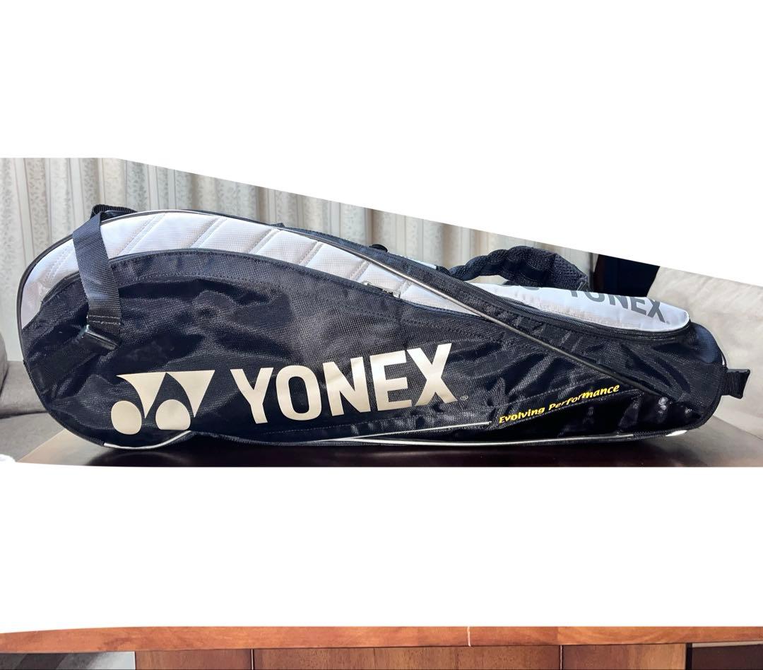 YONEX ソフトテニスバッグ 黒 ブラック シルバー 銀