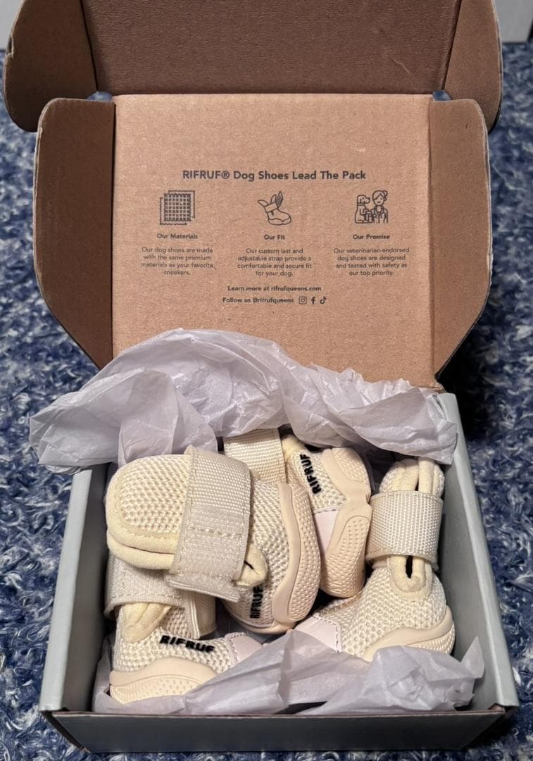 さらに値下げしました)RIFRUF ドッグシューズ ベージュ
