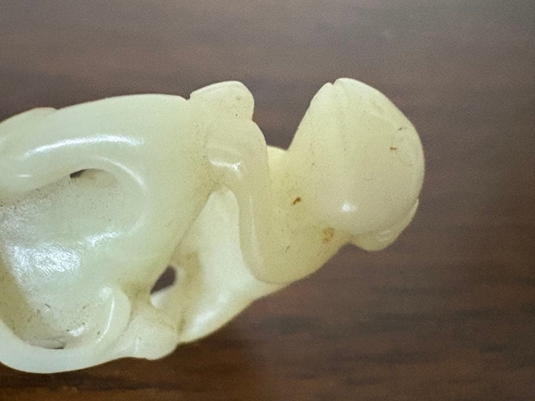 石？玉？の中国的置物　瓢箪に鼠　中国美術　5cm強　26g