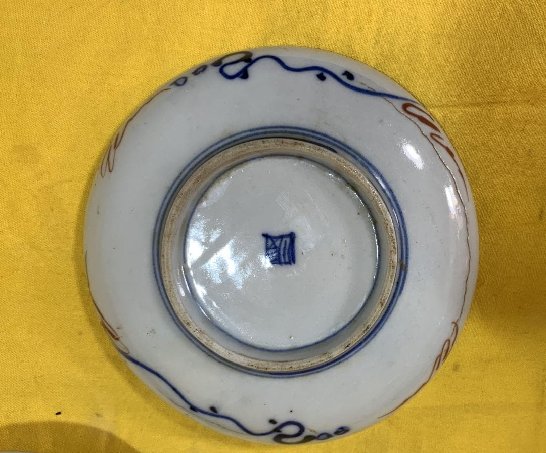 蔵出し!! 古伊万里 錦手 色絵小皿 松竹梅模様 江戸期? 12客 現状品!!