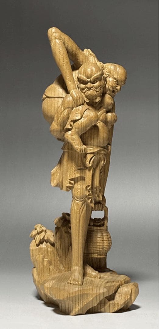 名品 【木彫 手長足長像 】 山車 祭屋台 だんじり 立川流 下教来石神社 北斎