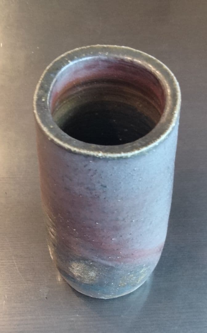 未使用　備前焼　17代　木村玉舟作　花入れ　花瓶