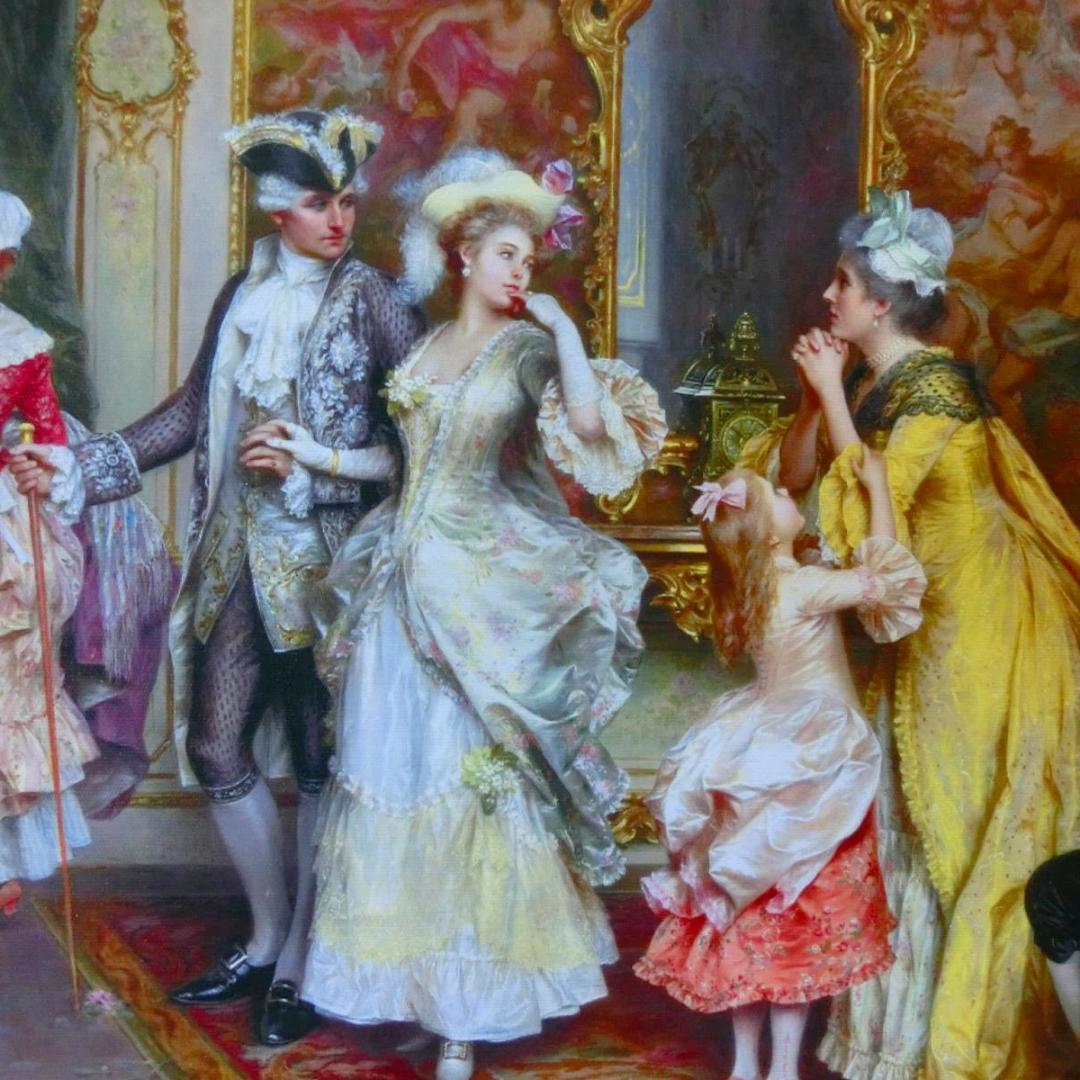 ロココ額絵　中世ヨーロッパ貴族　ゴールド　 2種よりお選び下さい。C・D