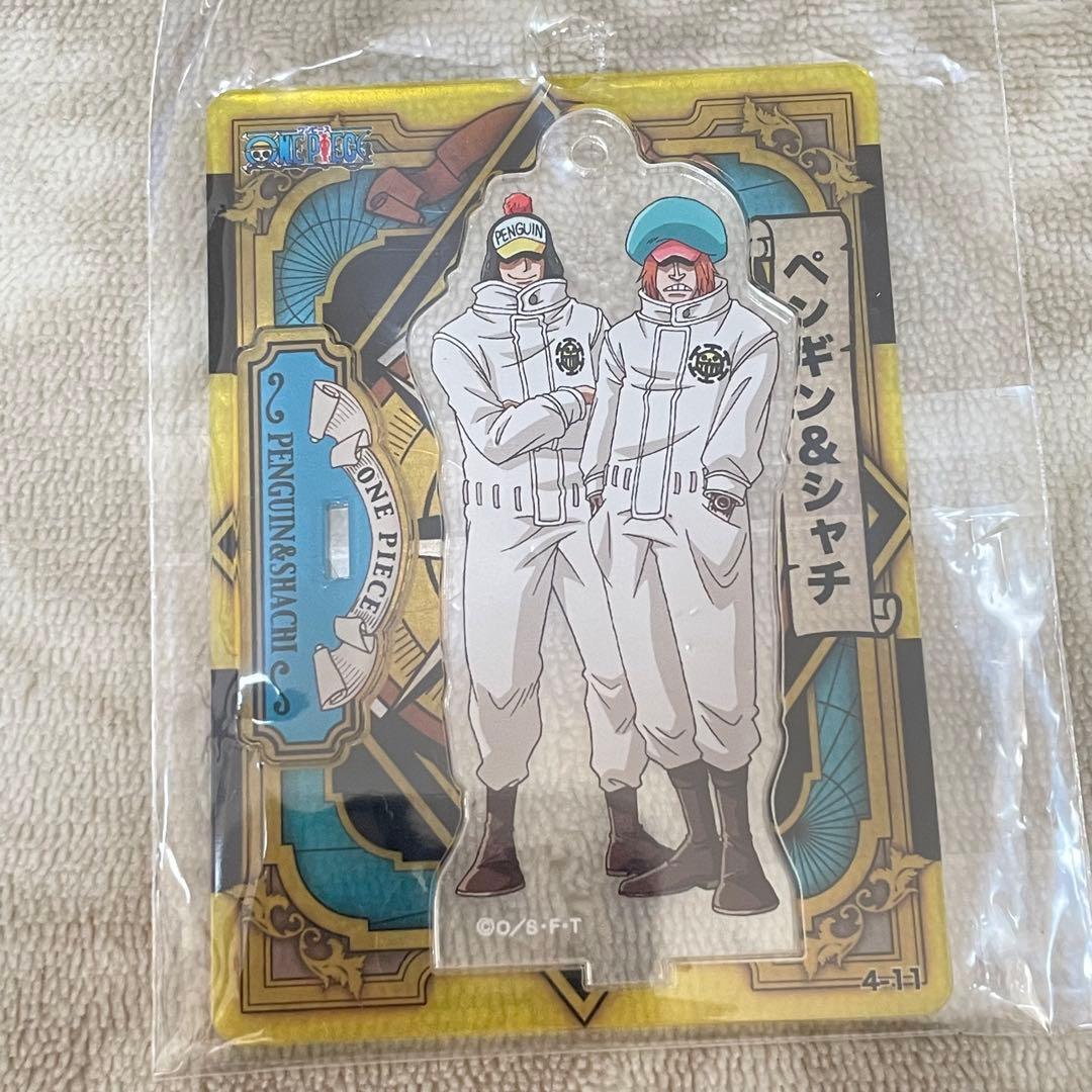 ワンピース アクリルdeカード ペンギン&シャチ　ルフィパウリー　ロー　コラソン