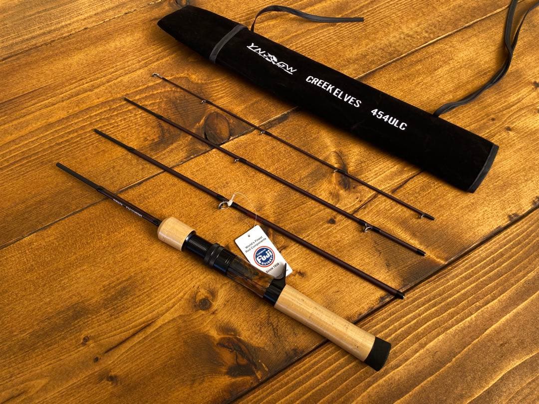 トラウトロッド　パックロッド　ベイトロッド　渓流釣り　天然木グリップ　源流