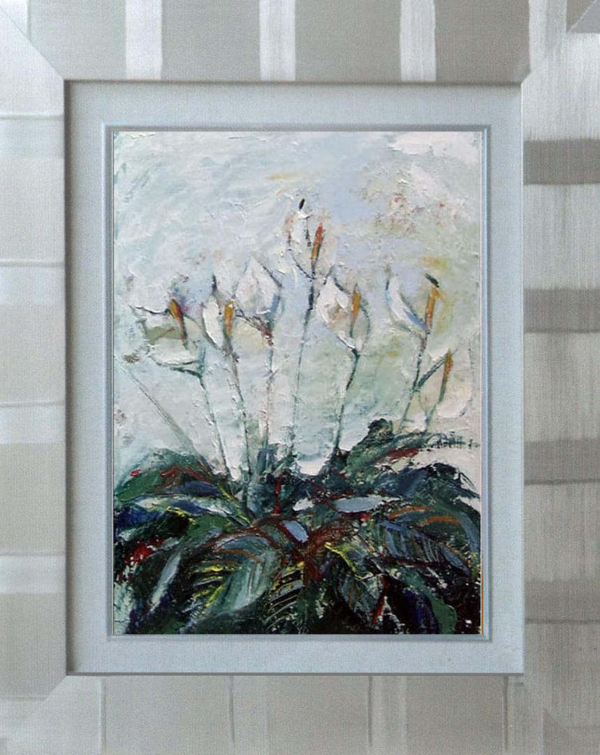 油絵 菅家令子 絵 絵画 インテリア uF6-111802 花