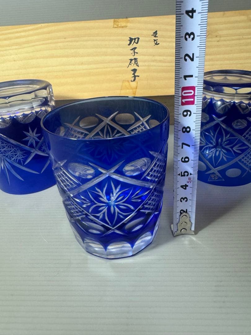 2176 愛文　切子硝子　グラス　5客　未使用