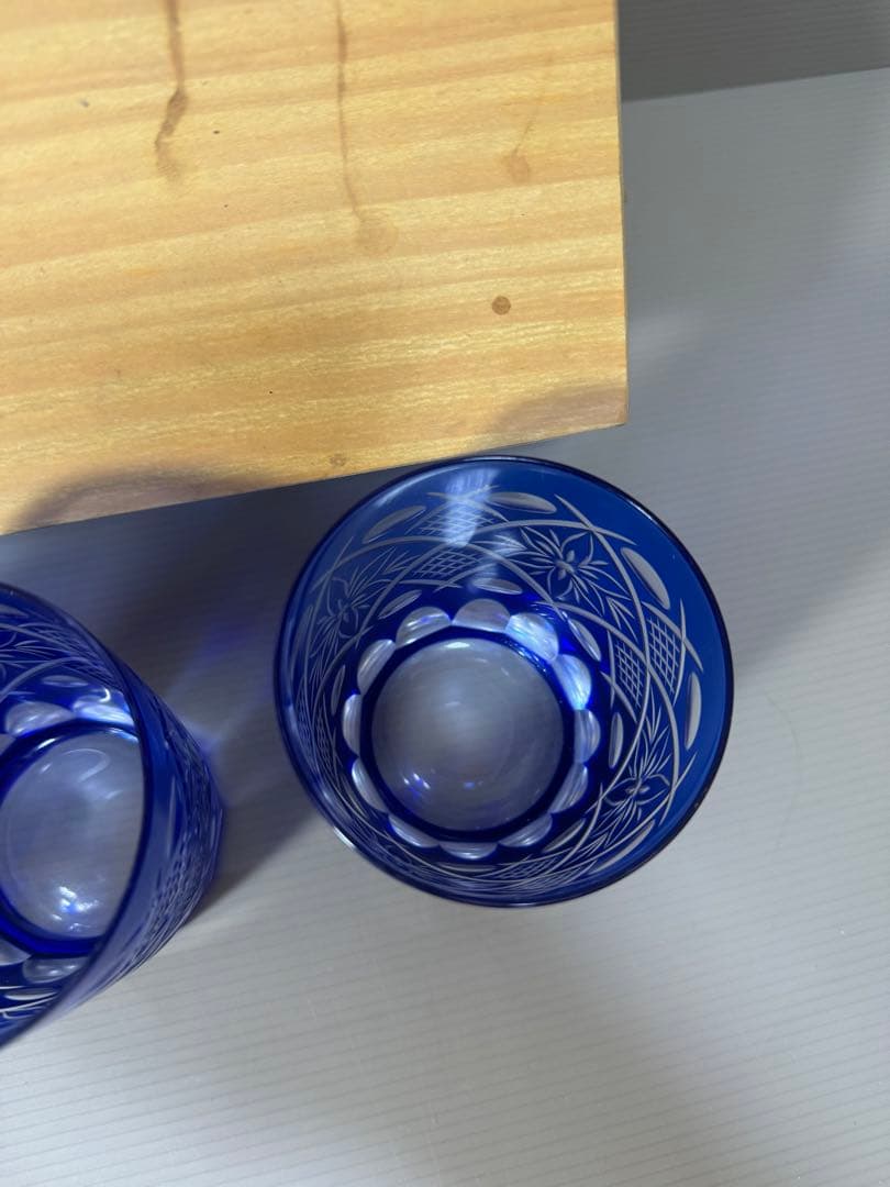 2176 愛文　切子硝子　グラス　5客　未使用