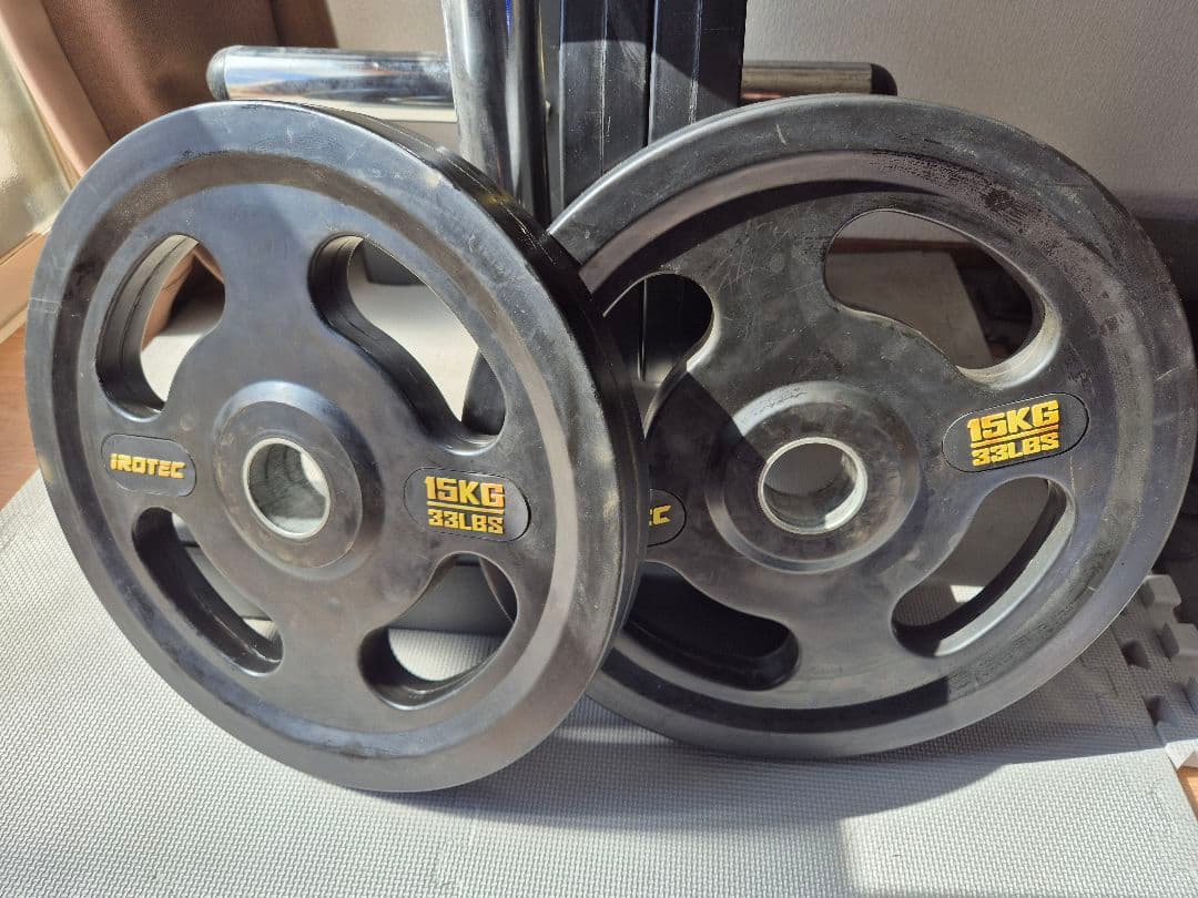 [引取限定 東京小平市]オリンピック ラバーバーベル134Kセット/IROTEC