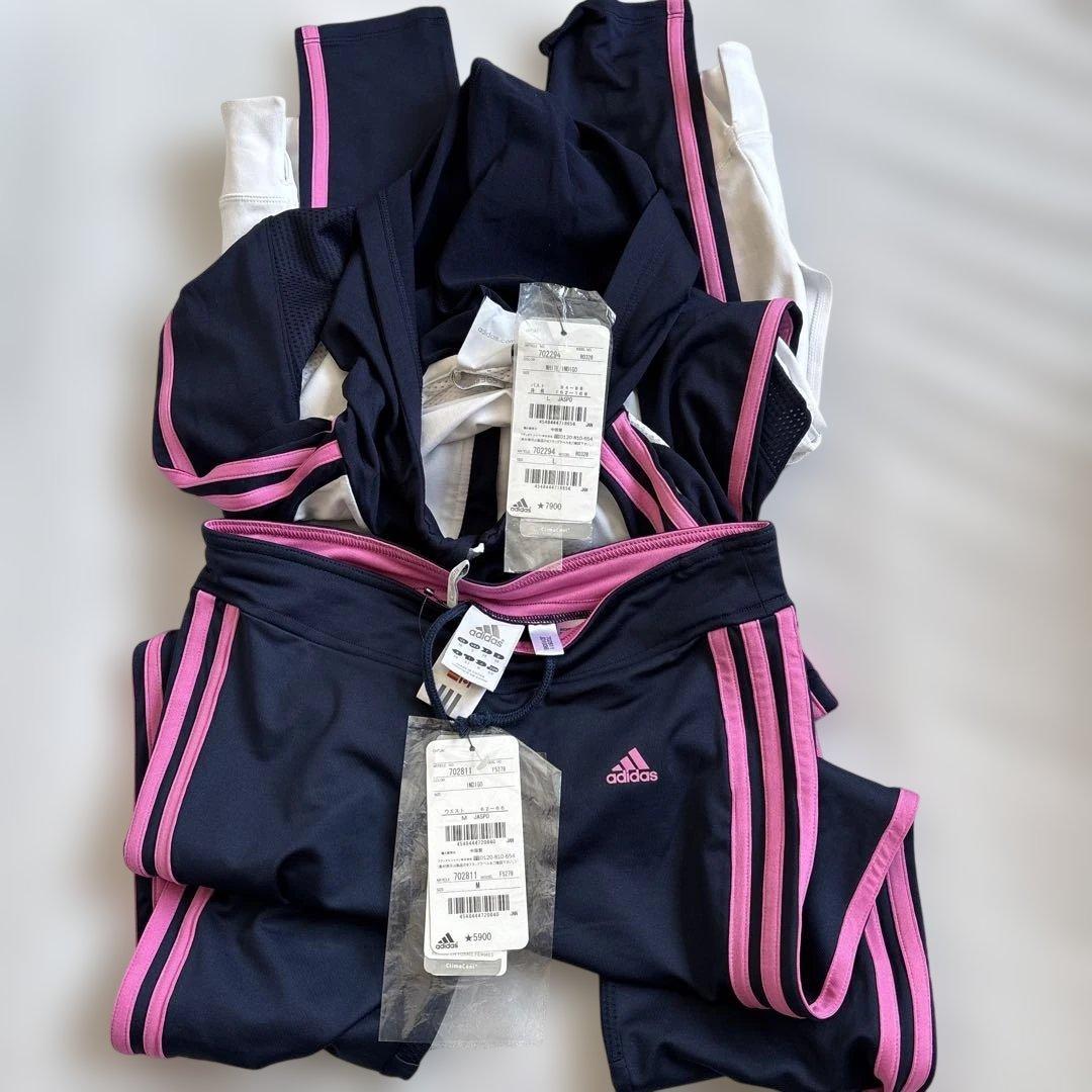 adidas ジャージ上下セット ホワイト/インディゴ L/M