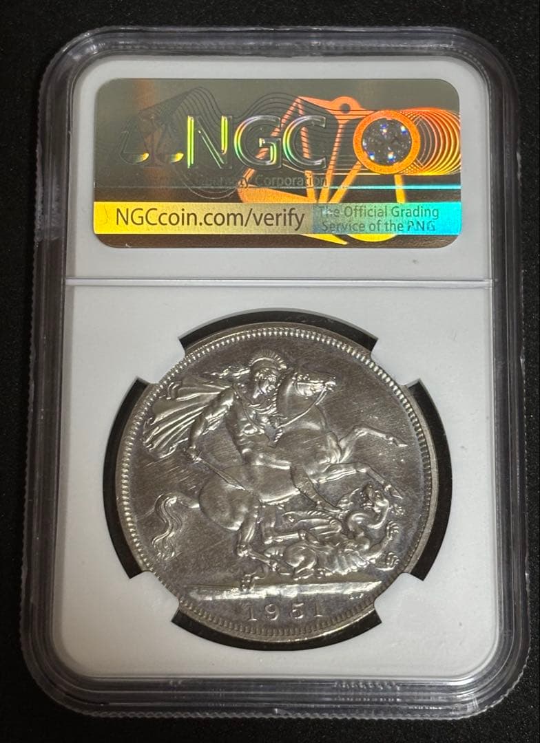1951年 イギリス クラウン 5シリング硬貨　NGC PL64 ⑧