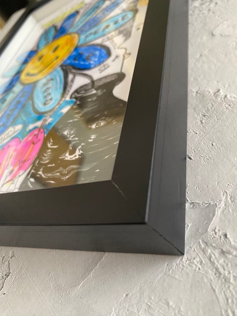 原画/抽象画/ポップアート/ストリートアート Positve Words 花