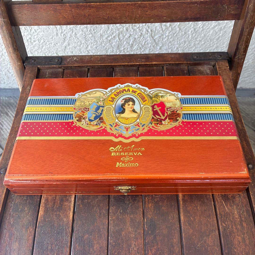 木製シガレットケース収納木箱ハンドメイドアメリカアンティークUSAヴィンテージ