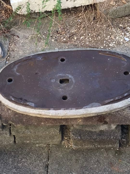 盆栽鉢　超希少時代手捻り楕円平盆栽鉢白地に黒胡麻柄落款