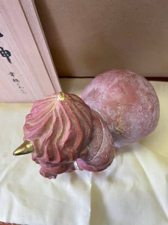 美術品　置物　風神　テラコッタ　長井武志作