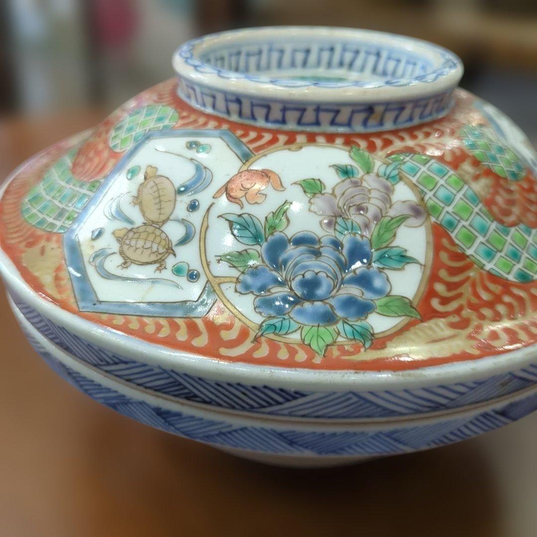 荒木真弓　骨董　伊万里　古伊万里　大平　蓋付き　陶器　器