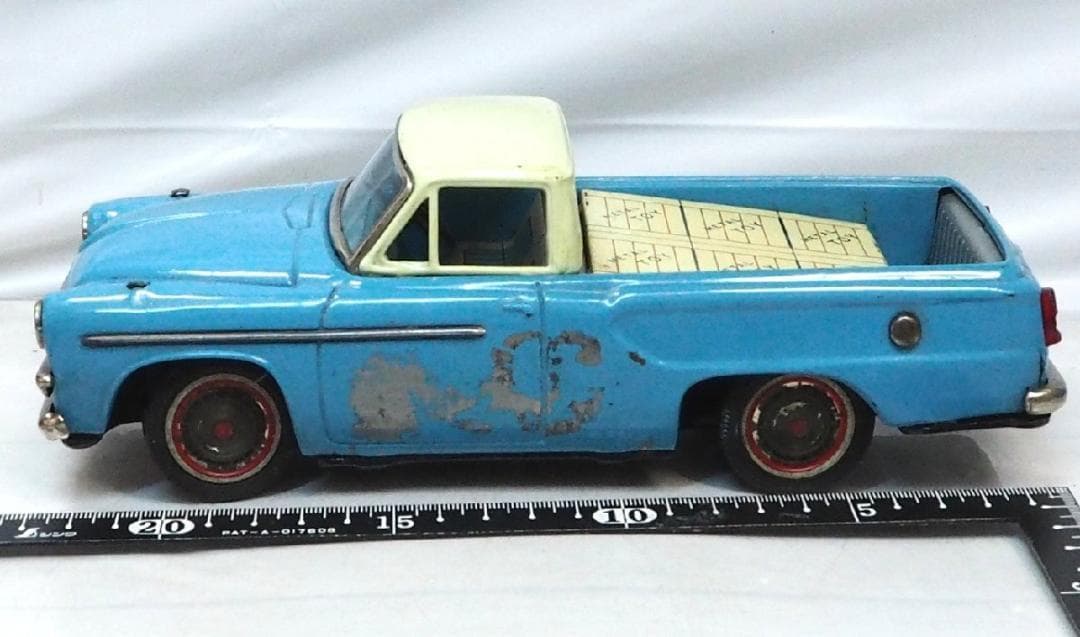 萬代屋【トヨペット ピックアップ水色 改造有】ブリキtin toy car箱無
