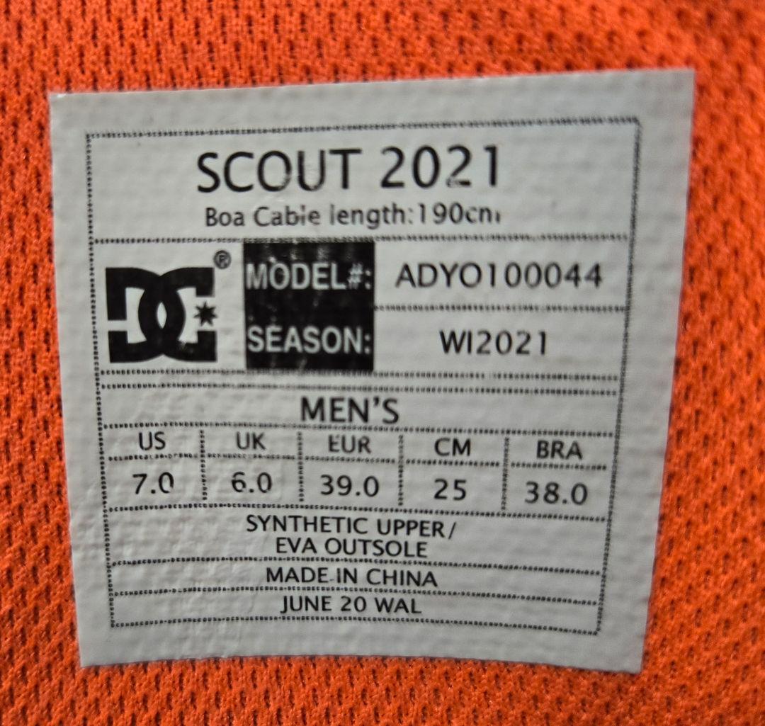 【美品】DC ディーシー BOAシステム SCOUT 2021 25.0cm
