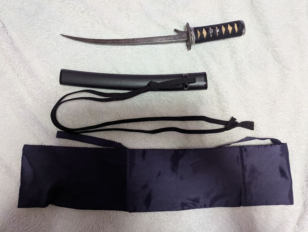 護身刀 黒色 鉄刀・兜割り・鉢割 玉龍