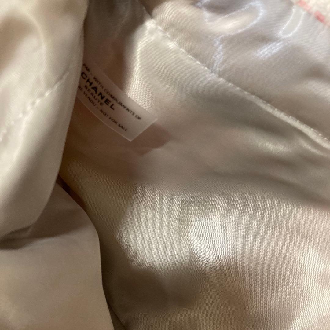 CHANEL チェック柄トートバッグ　シフォン　ピンク