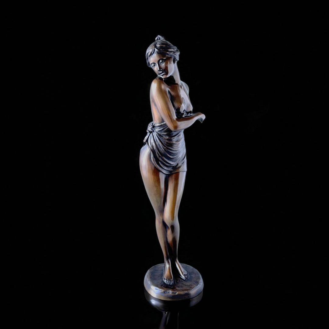 竹中正晴 ブロンズ像 はじらい 女性像 裸婦 高岡銅器 高さ62㎝