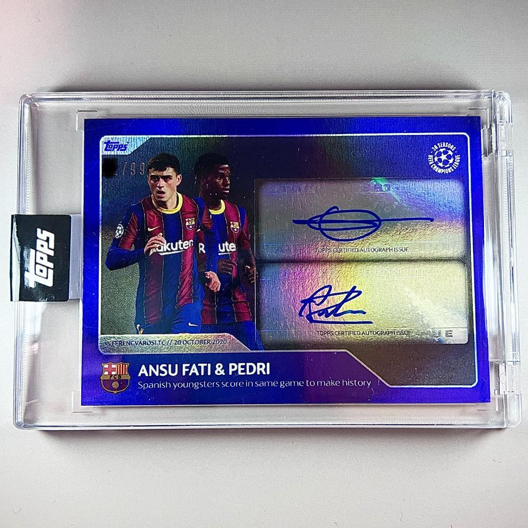 【直筆サイン!!限定99枚】ペドリ ＆ ファティ バルセロナ topps