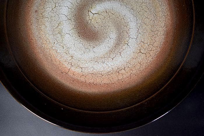 県重要文化財　林 正太郎　特別作品　淡黒　志野焼　大皿　真作保証　径59cm