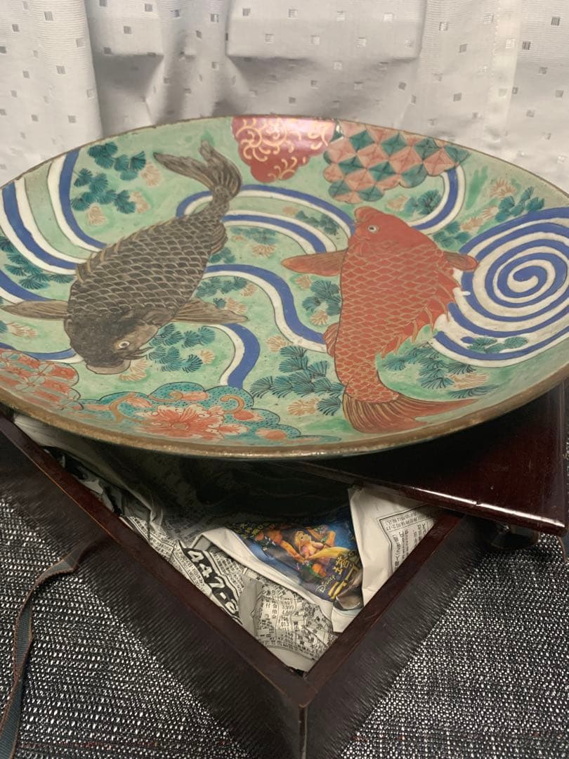 江戸　古九谷　大皿　直径35cm   アンティーク送料込み