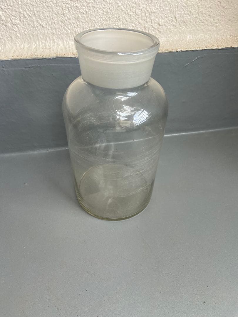 仏ヴィンテージ ガラスボトル 花器 ブロカント 古道具