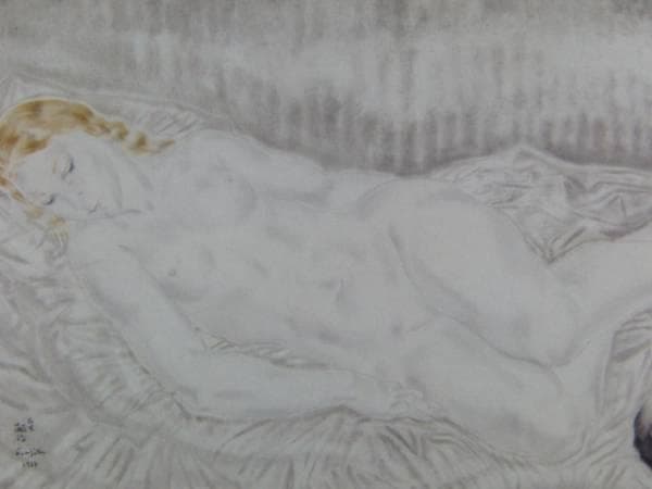 藤田嗣治、【裸婦　Ａ】、希少画集画、新品高級額・額装付