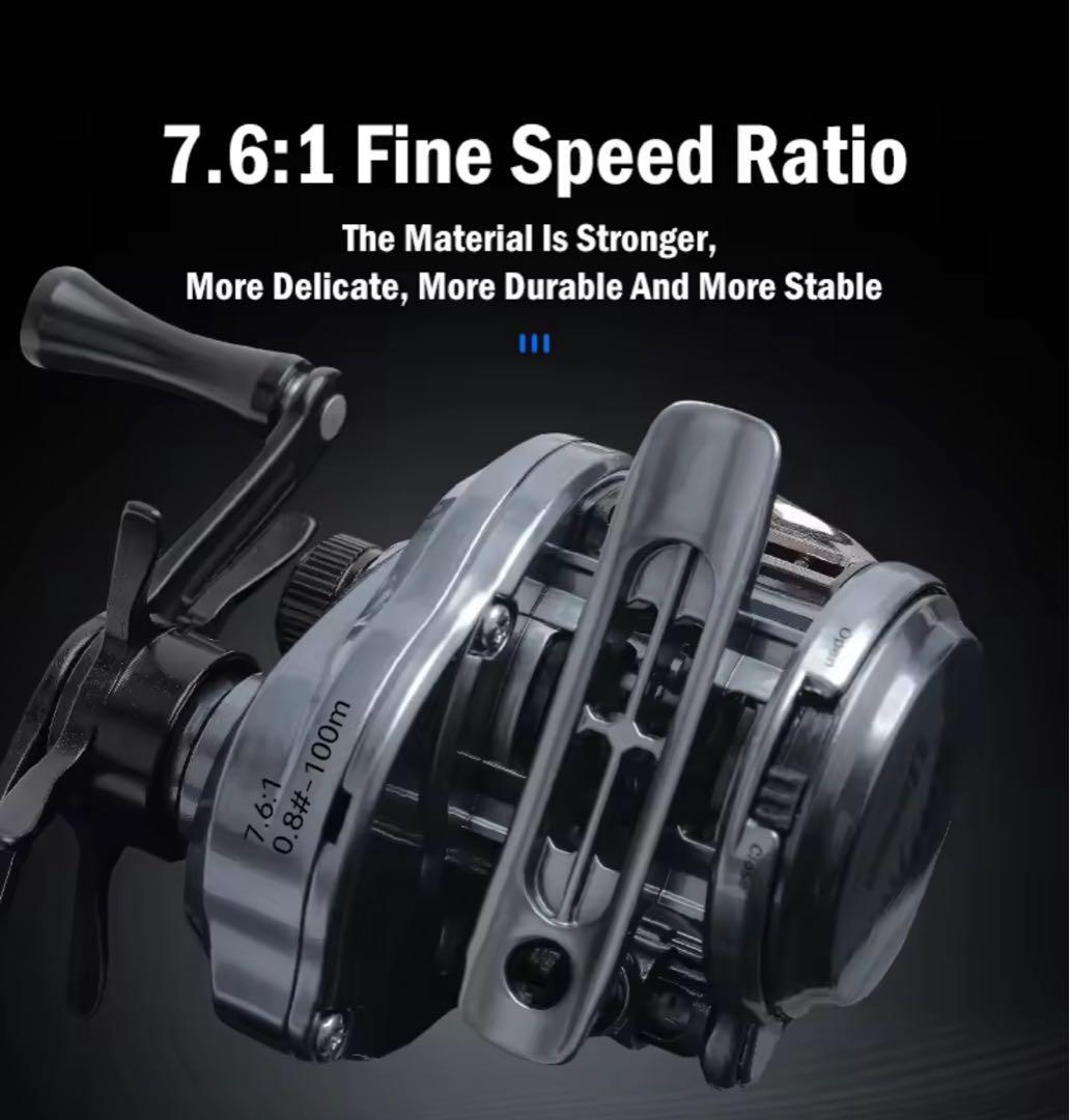 明日までセール！新品 超軽量 丸型ベイトフィネスリール　左ハンドル ベイトリール