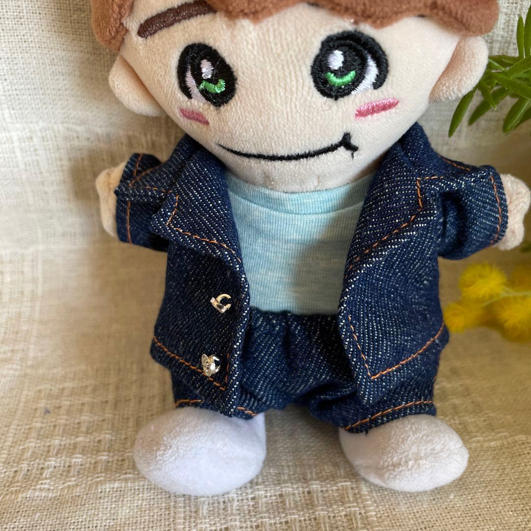 1613 ちびぬいちゃんのデニムセットアップ銀ボタン