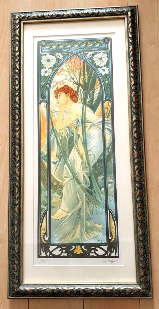 ミュシャ◾️リトグラフ◾️2点◾️朝の目覚め＆夕べの夢想◾️連作四つの時の流れ